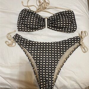 Black and Cream Bikini Set